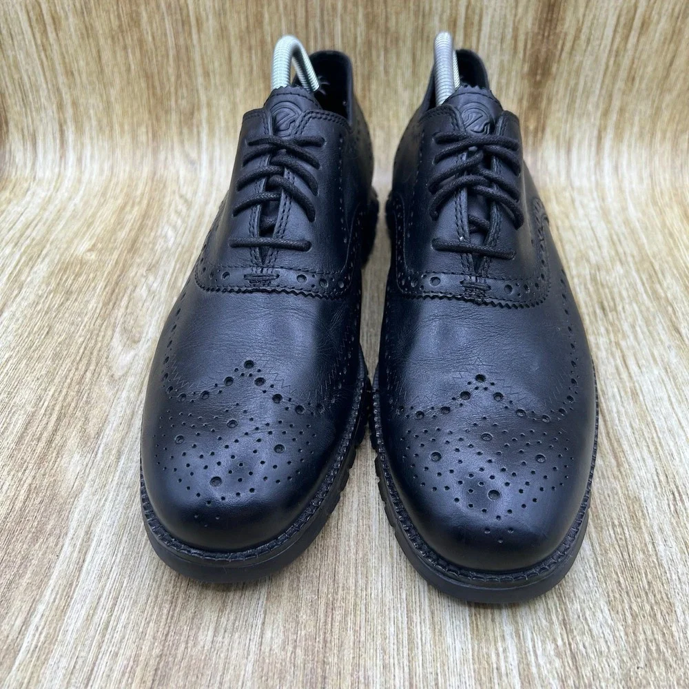 Cole Haan Zerogrand Wingtip Oxford Men's Size 9.5 Black Leather Shoes C20719